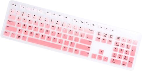 Hemobllo Keyboard Protective Cover Compatible with Dell Kb216 Wired Keyboard Ultra-Thin Silicone Skin Waterproof Dustproof Computer Protector in Saudi Arabia