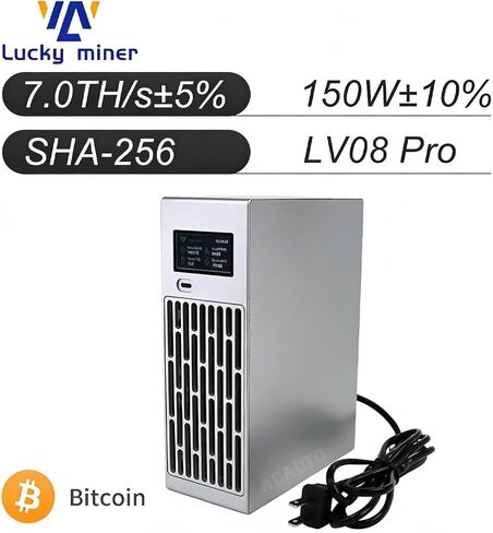 New Lucky Miner LV08 Pro Bitcoin Miner, 7.0TH/s, 150W, SHA-256 ASIC Open-Source Solo Miner, WiFi 2.4G & Hotspot, Support BTC/BCH/BSV & More, for Home & Office Mining, in Stock in Kuwait