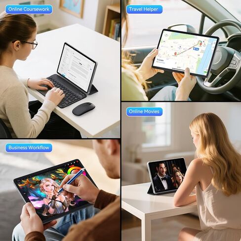 Android 16 Tablet 2026, Android Tablet with Pen and Keyboard, Gemini Ai, 24GB +256GB/2TB, 8MP AI Camera, Widevine L1, Fast Charge, 2 in 1 with Mouse and Stand, 4 Year Warranty in Kuwait