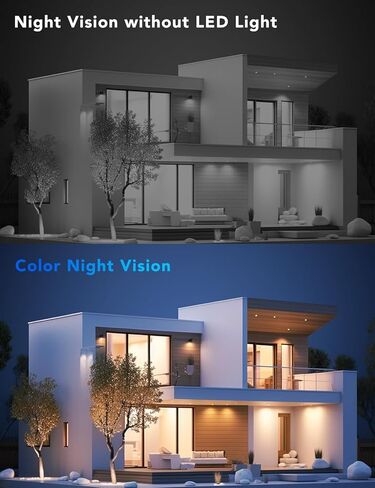 2K Solar Security Cameras Wireless Outdoor, 360°PTZ Battery Powered Cameras for Home Security, 2.4G WiFi Outdoor Camera with Color Night Vision, IP66 Waterproof, Motion Sensor Alarm, Black-4P in Kuwait
