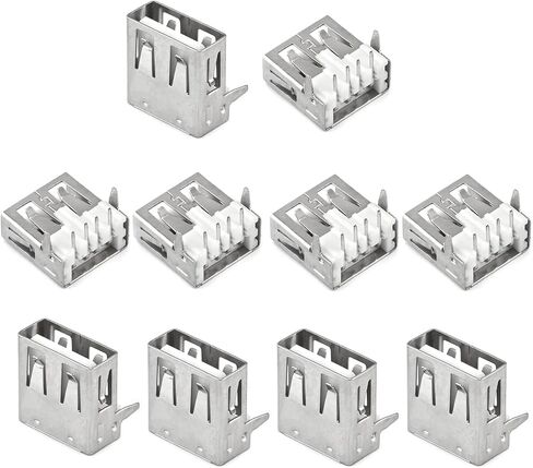 10 قطعة USB-AF أنثى المقبس وصلة مرفاع 4 دبوس 90 درجة لا كرة لولبية حافة مستقيم إدراج PCB موصل ، إصلاح استبدال محول ، WuJuntool in Kuwait