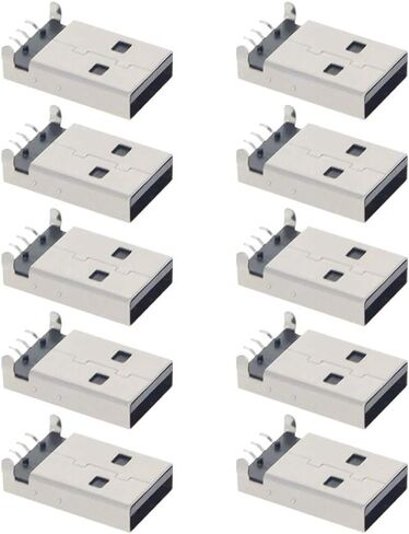 10Pcs USB-AM 2.0 Male Socket Jack Connector 4 Pin 180 Degree PCB Connector, Repair Replacement Adapter,WuJuntool in Kuwait