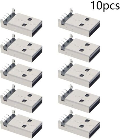 10Pcs USB-AM 2.0 Male Socket Jack Connector 4 Pin 180 Degree PCB Connector, Repair Replacement Adapter,WuJuntool in Kuwait