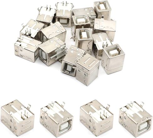 15 قطعة USB-B أنثى المقبس وصلة مرفاع 4 دبوس 90 درجة D-شكل مربع PCB موصل ، إصلاح استبدال محول ، WuJuntool in Kuwait