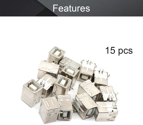 15 قطعة USB-B أنثى المقبس وصلة مرفاع 4 دبوس 90 درجة D-شكل مربع PCB موصل ، إصلاح استبدال محول ، WuJuntool in Kuwait