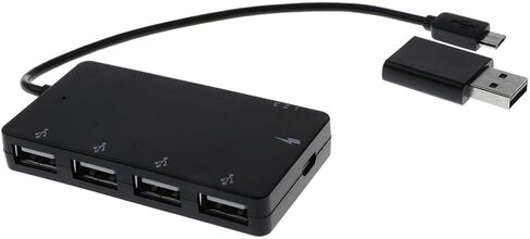 محول USB صغير من ذكر إلى أنثى إلى 4 منافذ USB2.0 لشحن الطاقة مع موصل USB 2.0 إلى Micro USB للهواتف اللوحية التي تعمل بنظام Android in Kuwait