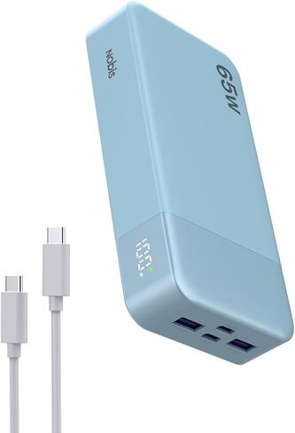 NOBIS Portable Charger, 65W 20000mAh Power Bank Fast Charging PD QC, 2 USB-C(in/Out) & 2 USB-A Battery Pack with Digital Display for Laptop Phone 17 Tablet Earbuds in Saudi Arabia