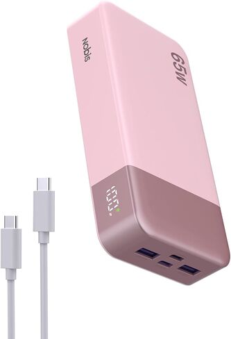 NOBIS Portable Charger, 65W 20000mAh Power Bank Fast Charging PD QC, 2 USB-C(in/Out) & 2 USB-A Battery Pack with Digital Display for Laptop Phone 17 Tablet Earbuds in Saudi Arabia