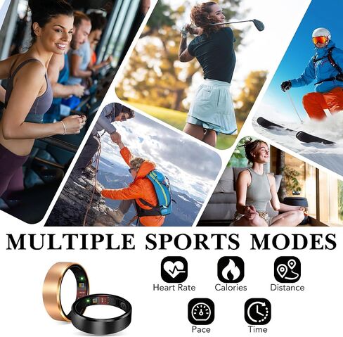 Smart Health Ring 2.0 for Women Men, Slim Scratch & Fingerprint Resistant Design, Efficient Chip Fitness Tracker, Monitors Heart, Blood Oxygen & Pressure, Sleep, Steps, Waterproof, Rose Gold 8 in Kuwait