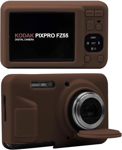 Camera Case With Removable Lens Cover for Kodak PIXPRO FZ55 Camera(Brown) in Kuwait