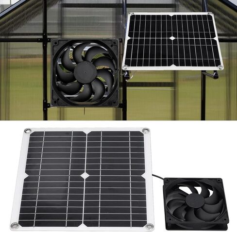 Garosa Panel Fan Kit, Monocrystalline Silicon, Portable USB Solar Powered Fan with Efficient Air Circulation for Greenhouses and Sheds in Kuwait
