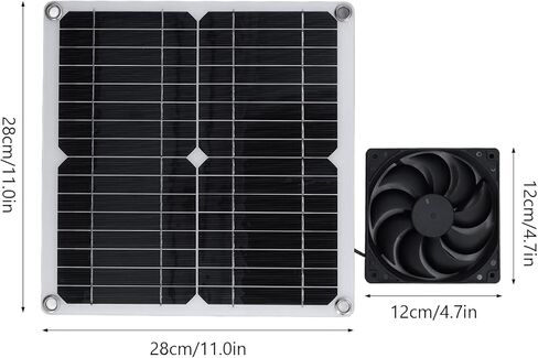 Garosa Panel Fan Kit, Monocrystalline Silicon, Portable USB Solar Powered Fan with Efficient Air Circulation for Greenhouses and Sheds in Kuwait