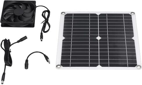 Garosa Panel Fan Kit, Monocrystalline Silicon, Portable USB Solar Powered Fan with Efficient Air Circulation for Greenhouses and Sheds in Kuwait