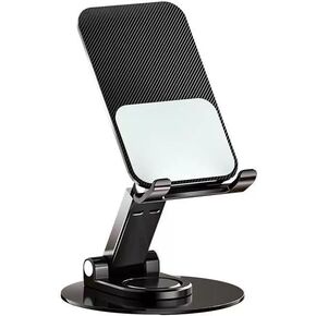 Cell Phone Stand, Adjustable Phone Holder for Desk, Foldable Design with Non-Slip Base, Compatible with Mobile Phones and Tablets, Black in Kuwait