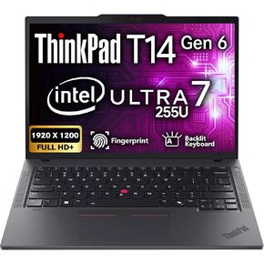 Oemgenuine Lenovo ThinkPad T14 Gen 6 شاشة 14 بوصة FHD +، Intel Ultra 7 255U، كمبيوتر محمول مخصص، 16 جيجابايت / 32 جيجابايت / 64 جيجابايت من ذاكرة الوصول العشوائي DDR5، 512 جيجابايت / 1 تيرابايت / 2 تيرابايت SSD، WiFi 6E، لوحة مفاتيح بإضاءة خلفية، Win 11 P in Kuwait