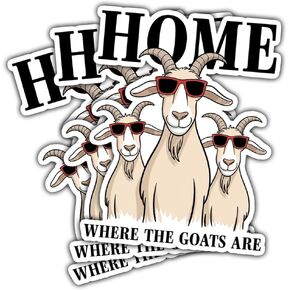 3 Pcs Home Is Where the Goats Are Stickers, Cute Goat Family Vinyl Decals for Laptop, Notebook, Hydro Flask, Water Bottle, Car Bumper, Scrapbook, Gift for Farmers, Goat Lovers, Students, Teen 3 Inches in Saudi Arabia