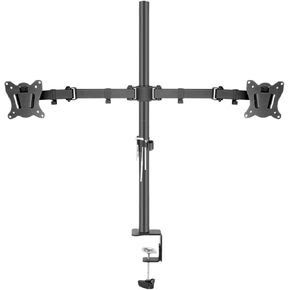 T902-240 Desktop Clamping Full Motion 360 Degree Dual Monitor Stand 10"-27" Clamp Monitor Mounting Arm Load 15kg PC Stand(Clamp base) in Kuwait