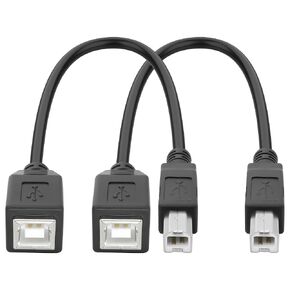 XMSJSIY USB 2.0 Type-B Printer Extension Cable USB-B Male to Female Print and Data Transfer Cable Cord Printer Short Extension Wire for Scanner Fax HDD and More -25CM/98.INCH 2PCS in Saudi Arabia