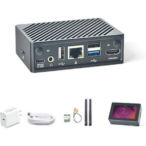 WayPonDEV FriendlyElec NanoPi M6 Computer Mini Router with 4-Inch Touchscreen, CNC Case, RK3588S, LPDDR5 RAM, Support OpenWRT/Ubuntu, for Smart Home, NAS & Dashboard (Standard, 32GB RAM) in Kuwait