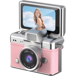 Thumb Keychain Camera 1.47 Inch Flip Screen Retro CCD Mini Digital Camera HD Very Small Camcorder Video Recorder (Pink) in Kuwait