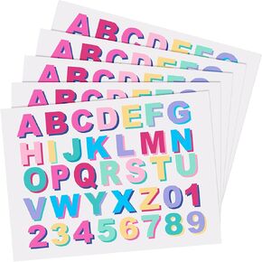 Hoolerry 5 Sheet Preppy Colorful Alphabet & Number Stickers, 0-9 & A-Z Vinyl Decals 1.57x1.57 Inch Cute Girly Preppy Style for Water Bottles, Laptop, Classroom Decor, Party Signs, Mailbox, Crafts in Kuwait