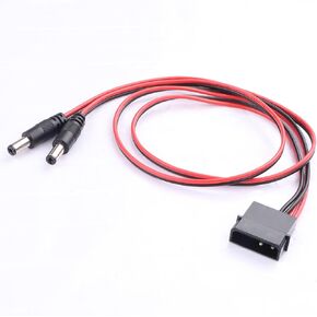 كابل تمديد PC Molex كبير 4 دبابيس أنثى إلى 5 دبابيس ذكر DC 5521 كابل محول 50 سم من النحاس النقي 12 فولت PSU لمراوح العلبة/شرائط LED/مصدر طاقة مضخة المياه in Saudi Arabia