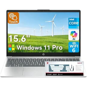 كمبيوتر محمول HP بشاشة لمس 15.6 بوصة للأعمال والطلاب 2026، Intel Core i3-1315U (Beat i5-1135G7)، Copilot AI، Wi-Fi 6، Bluetooth 5.3، Win 11 Pro مع مجموعة كمبيوتر محمول ذات علامة تجارية (16 جيجابايت رام و512 جيجابايت SSD) in Kuwait