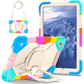 Lunivop Compatible with Samsung Galaxy Tab A11 Plus 2025 / A9 Plus 2023 11 inch Case with 360° Rotating Stand Shoulder Strap/Pen Holder Built-in Screen Protector Tablet Cover (Black Blue) in Saudi Arabia