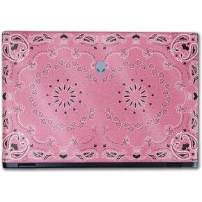Glossy Glitter Laptop Skin Compatible with Alienware M16 R2 (2024) - Pink Bandana - Premium 3M Vinyl Protective Wrap Decal Cover - Easy to Apply | Crafted in The USA by MightySkins in Kuwait