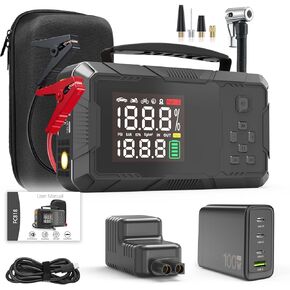 Battery Jump Starter for Car, CTWJO 12V 1000A Portable Jump Starter Booster with USB-C Smart Port, Compass, LCD Screen, LED Light, Travel Case (Up to 7.2L Gasoline 5.5L Diesel Engines) in Kuwait