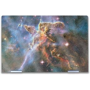 Glossy Glitter Laptop Skin Compatible with HP Envy x360 14" (2023) - Golden Nebula - Premium 3M Vinyl Protective Wrap Decal Cover - Easy to Apply | Crafted in The USA by MightySkins in Kuwait