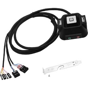 PC Power Button Switch Desktop Computer Case Power Switch with Dual USB Ports Audio Microphone Port HDD External Computer Remote Start Button for Internet Cafe and Family -1.5M /4.92FT in Saudi Arabia