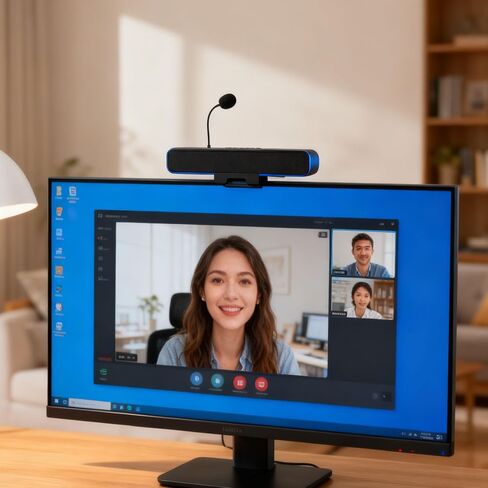 Tissting USB Computer Speakers with Detachable Mic - Enhanced Sound Quality PC Speakers for Desktop, Gaming, Meetings with Volume Control & Mute Function in Kuwait