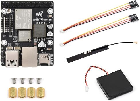 KLAYERS ESP32-P4 WI-FI6 POE ETH KIT، لوحة تطوير عالية الأداء مع ثنائي النواة RISC-V، Blue T 5، PoE، MIPI-CSI/DSI، وذاكرة وصول عشوائي ثابتة 32 ميجابايت لتطبيقات HMI للوسائط المتعددة، مجهزة بكاميرا in Kuwait