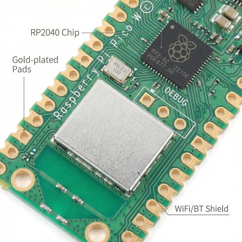 وحدة Pi Pico W، ذراع معالج RP2040 ثنائي النواة Cortex-M0 + لوحة تطوير وحدة التحكم الدقيقة لـ Raspberry Pi in Kuwait