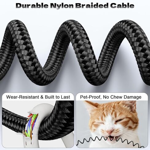 كابل USB A إلى USB C، حزمة من قطعتين بطول 4 أقدام، سلك زنبركي ملفوف قابل للسحب، شحن سريع لـ Apple CarPlay، متوافق مع iPhone 17 16 15 Samsung Galaxy Google Pixel LG in Kuwait