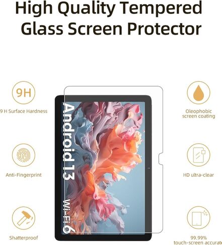 واقي شاشة لجهاز Apolosign EM101A/ApoloMedia EM101A Android 14 اللوحي الجديد، طبقة من الزجاج المقسى مضادة للخدش وحساسية عالية باللمس، عبوتان. in Kuwait