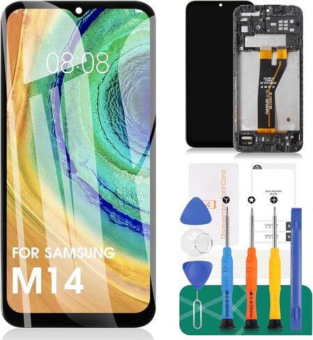 بديل شاشة LCD لهاتف Samsung Galaxy M14 5G لهاتف Samsung Galaxy M14 5G LCD لشاشة SM-M146B، SM-M146B/DS، SM-M146B/DSN رقمنة اللمس مع مجموعات إصلاح التجميع (أسود، مع إطار) in Kuwait