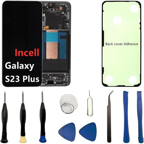 INCELL for Samsung Galaxy S23 Plus Screen Replacement S23Plus 5G LCD Display SM-S916U SM-S916U1 Display Touch Screen Assembly No Fingerprint. (with Green Frame+Back Cover Adhesive+Tools) in Saudi Arabia