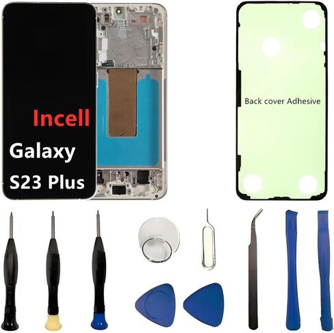 INCELL for Samsung Galaxy S23 Plus Screen Replacement S23Plus 5G LCD Display SM-S916U SM-S916U1 Display Touch Screen Assembly No Fingerprint. (with Green Frame+Back Cover Adhesive+Tools) in Saudi Arabia