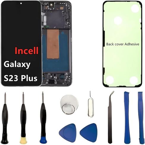 INCELL for Samsung Galaxy S23 Plus Screen Replacement S23Plus 5G LCD Display SM-S916U SM-S916U1 Display Touch Screen Assembly No Fingerprint. (with Green Frame+Back Cover Adhesive+Tools) in Saudi Arabia