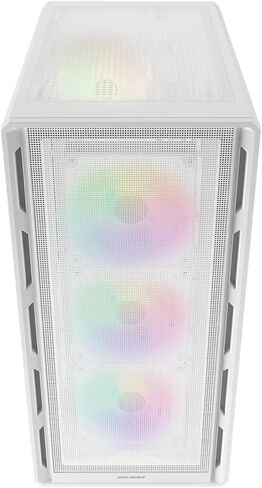 حقيبة كمبيوتر Cougar Airface Pure RGB Mid Tower ATX، تدعم وحدة معالجة الرسومات حتى 320 مم، لوحة جانبية شفافة، 4 مراوح RGB 120 مم مثبتة مسبقًا، أبيض in Kuwait