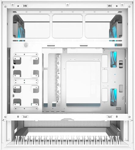 حقيبة كمبيوتر Cougar Omnyx RGB Mid Tower ATX، تدعم وحدة معالجة الرسومات حتى 380 مم، لوحة جانبية من الزجاج المقسى، 4 × 160 مم مراوح ARGB PWM مثبتة مسبقًا، أبيض in Kuwait