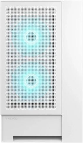 حقيبة كمبيوتر Cougar Omnyx RGB Mid Tower ATX، تدعم وحدة معالجة الرسومات حتى 380 مم، لوحة جانبية من الزجاج المقسى، 4 × 160 مم مراوح ARGB PWM مثبتة مسبقًا، أبيض in Kuwait