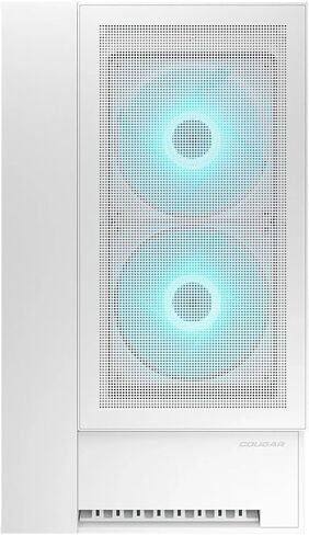 حقيبة كمبيوتر Cougar Omnyx RGB Mid Tower ATX، تدعم وحدة معالجة الرسومات حتى 380 مم، لوحة جانبية من الزجاج المقسى، 4 × 160 مم مراوح ARGB PWM مثبتة مسبقًا، أبيض in Kuwait
