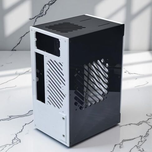 حافظة كمبيوتر ITX صغيرة، حافظة كمبيوتر أكريليك مدمجة مع تهوية 360 درجة، دعم اللوحة الأم ITX ومحركات أقراص SSD مقاس 4 × 2.5 بوصة، للمنزل والألعاب in Kuwait
