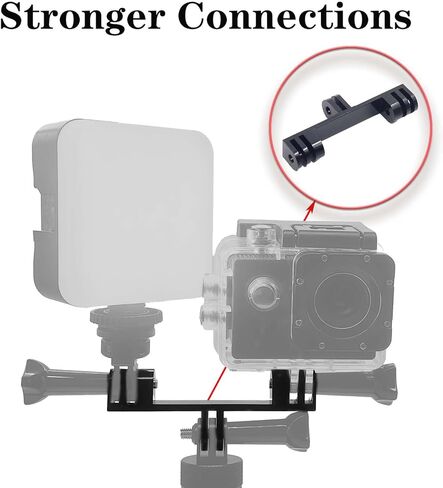 محول تركيب مزدوج من الألومنيوم لـ GoPro Hero 13 12 11 10 9 8 7 6 5 4 لـ DJI Osmo Action لـ AKASO وغيرها من كاميرات الحركة in Kuwait