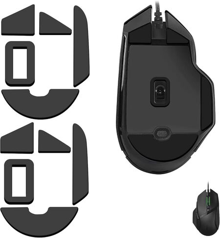 2 Sets Basilisk V3 Ice Mouse Skates, PTFE Replacement Feet Compatible with Razer Basilisk V3 Customizable Ergonomic Gaming Mouse, Smooth Durable Upgrade Skates Pad (0.7mm/Black) in Kuwait