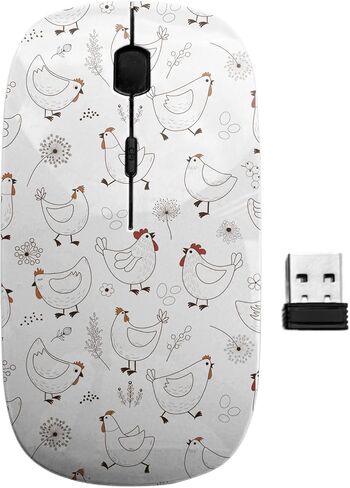 ماوس USB لاسلكي بسرعة 2.4 جيجا هرتز، نمط كرتوني الدجاج، فأرة كمبيوتر نحيفة مريحة للأطفال in Kuwait