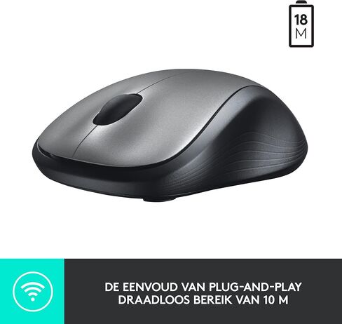 Logitech M310 Wireless Mouse, 2.4 GHz with USB Nano Receiver, 1000 DPI Optical Tracking, 18 Month Life Battery, PC/Mac/Laptop - Silver Grey (Renewed) in Kuwait